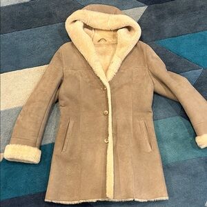 Women's Tan Genuine Shearling Coat